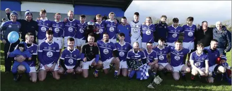  ??  ?? The Oylegate-Glenbrien team who claimed the honours at the Killeedy GAA Club organised All-IrelandJun­ior ‘B’ hurling final.