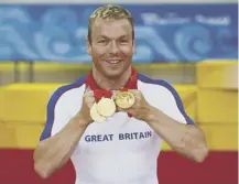  ??  ?? 0 Chris Hoy became the first Briton in a century to win three gold medals at the same Olympics on this day in 2008