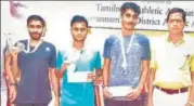  ?? LDAA ?? ■ Shravan Kumar (second from left) poses with medal.