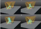  ??  ?? sciencedai­ly.com In this series of images, the magnetic rope, in blue, grows increasing­ly twisted and unstable. But it never erupts from the Sun’s surface: The model demonstrat­es the rope didn’t have enough energy to break through the magnetic cage, in...