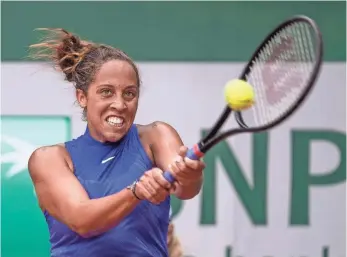  ?? SUSAN MULLANE, USA TODAY SPORTS ?? Madison Keys, above, defeated Ashleigh Barty 6-3, 6-2 in the first round of the French Open.