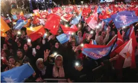  ?? Photograph: Adem Altan/AFP/Getty Images ?? Supporters of the AKP and Turkish president Recep Tayyip Erdoğan in Ankara, Turkey, 15 May 2023.