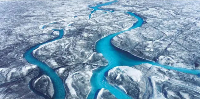  ??  ?? The ice sheets of Greenland’s Arctic, where Joseph Cook is carrying out his research