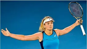  ?? AFP ?? Coco Vandeweghe (above) of the US celebrates after victory against Canada’s Eugenie Bouchard during their women’s singles third round match at the Australian Open in Melbourne on Friday. Bouchard (below) reacts during her loss.