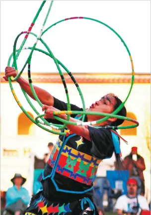  ?? COURTESY PHOTO ?? Nakotah LaRance, world champion hoop dancer, performs at the Silver Dollar City National Harvest and Cowboy Festival.