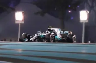  ?? Agence France-presse ?? Mercedes’ Valtteri Bottas steers his car during the qualifying session ahead of the Abu Dhabi Formula One Grand Prix at the Yas Marina circuit on Saturday.