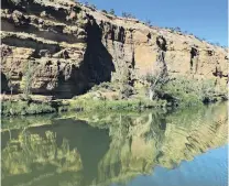  ??  ?? Ancient . . . Millions of years old, the Murray’s sandstone cliffs are chockfull of fossils.