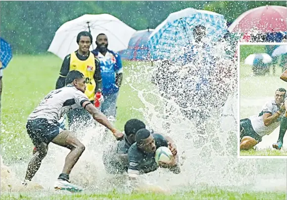  ?? Picture: SUPPLIED ?? Fiji Pine Ba Junior’s Josateki Vale gets tackled in their clash against the Nadroga U20.