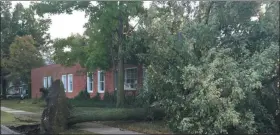  ?? PHOTOS BY MARK PODOLSKI — THE NEWS-HERALD ?? Severe storms that swept through the region on the night of Sept. 13 and early morning Sept. 14 uprooted this tree near Dr. Trista’s Children’s Dentistry on Mayfield Road in Lyndhurst.