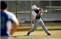  ?? DAVID UNWIN/FAIRFAX NZ. ?? Jason Taiaroa was the form batter for Blue Sox as they beat Linton Sentinels in the men’s club softball final.