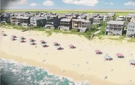  ?? Rendering provided by Green East Realty ?? Green East Realty, headed by Manny Mehos who grew up in Galveston and lives in Houston, announced it will build a luxury beachfront residentia­l developmen­t. It will break ground in late autumn 2023, according to a Wednesday news release.