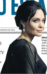  ?? JORDAN STRAUSS/AP ?? Ativismo. Angelina Jolie foi uma das atrizes que usaram preto contra assédio