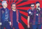  ?? PHOTO: AP ?? Irish rockband U2 collects the Icon award