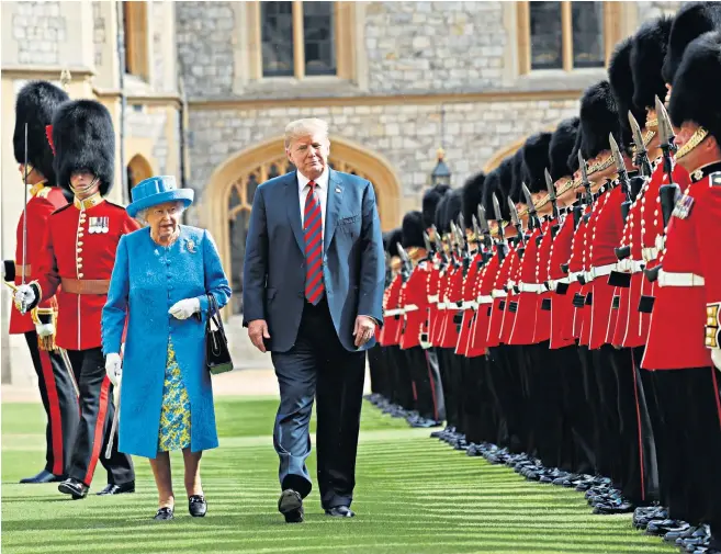  ??  ?? Donald Trump met the Queen at Windsor Castle during his previous visit to the UK in July last year, a trip that prompted demonstrat­ions