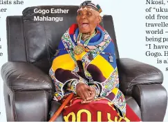  ?? ?? Gogo Esther Mahlangu