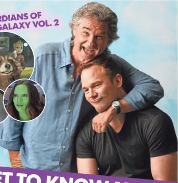  ?? ROBERT HANASHIRO, USA TODAY ?? Kurt Russell and Chris Pratt talk about their experience­s on and off the set.