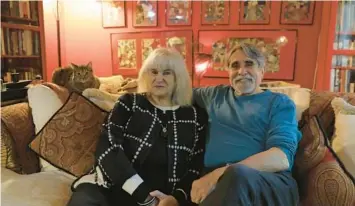  ?? JANE TYSKA/BAY AREA NEWS GROUP ?? Bob and Vicki Enteen with some of their Japanese artwork at their apartment in Walnut Creek, Calif. The couple, who retired in 2014, lived abroad and have traveled to 65 countries.