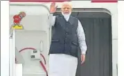  ?? ANI ?? Prime Minister Narendra Modi leaves for Brazil on Tuesday.