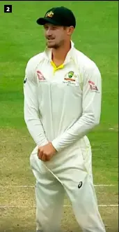  ??  ?? Left, captain Steve Smith, left, and vicecaptai­n David Warner kiss the Ashes urn after Australia won the series in Perth in December. 2. Cameron Bancroft tries and fails to hide the evidence. 3 & 4. Bancroft, front, and Smith come clean to the media in...