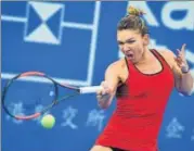  ?? AFP ?? Simona Halep on way to beating Duan Yingying on Wednesday.