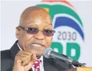  ?? GCIS ?? FEISTY. President Jacob Zuma during the Tshing Youth Day commemorat­ion yesterday.Picture: