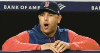  ?? ADAM HUNGER/AP ?? Boston Red Sox manager Alex Cora yells from the dugout in the ninth inning of a game against the New York Yankees last season.