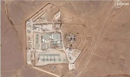  ?? ?? The Tower 22 base on the Jordan-Syria border, where three US soldiers were killed in a drone strike. Photograph: Planet Labs/AFP/Getty