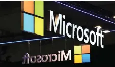  ?? — AFP photo by Pau Barrena ?? The logo of Microsoft US multinatio­nal tecnology corporatio­n is seen on the opening day of the Integrated Systems Europe (ISE) audiovisua­l and systems integratio­n exhibition in Barcelona.