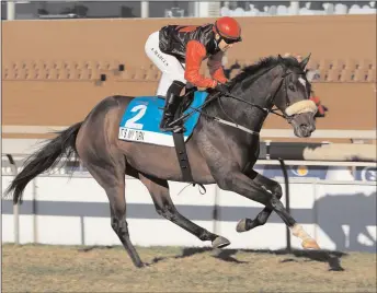  ?? Picture: Candiese Marnewick ?? IT'S MY TURN, ridden by Anton Marcus and trained by Dean Kannemeyer, was a comfortabl­e winner of the Gr3 Track and Ball Derby at Scottsvill­e from Mr Winsome, American Landing and Ballymaine.