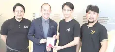  ??  ?? Loh (second right) presenting the invitation card to Finance Minister’s political secretary Nic Chai, while KKFVA president Chua Soon Min (left) and committee member Chester Pang look on.