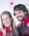  ?? PAUL CHIASSON/ THE CANADIAN PRESS ?? Marianne St-Gelais and Charles Hamelin are all smiles Wednesday in Montreal.