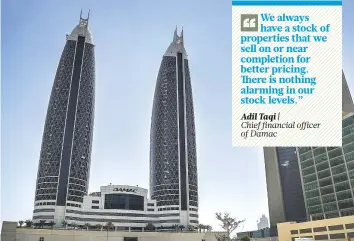  ?? Clint Egbert/Gulf News ?? The Damac Towers on Shaikh Zayed Road. As of September 30, the developer’s cash and bank balances were Dh6.2 billion.