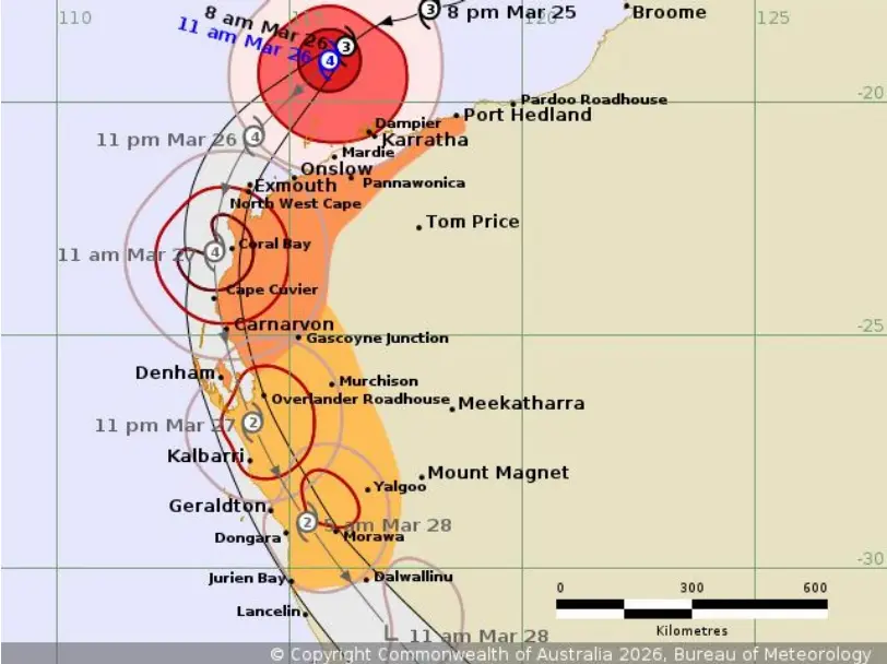 Tropical Cyclone Narelle forecast to pummel remote WA towns with wind ...