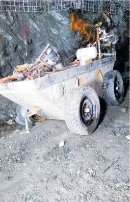  ??  ?? Two more robots were recovered this week from the Pike River Mine drift access tunnel.