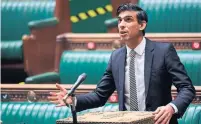  ?? JESSICA TAYLOR UK PARLIAMENT/AFP VIA GETTY IMAGES FILE PHOTO ?? Chancellor of the Exchequer Rishi Sunak has been forced to deliver 13 emergency statements since he took office a year ago.