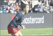  ?? ?? Kelley O’Hara of the Washington Spirit celebrates after scoring in extra time against the Chicago Red Stars.