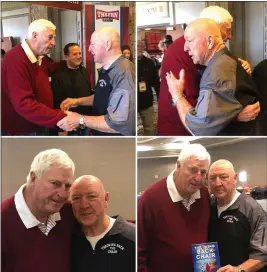  ?? COURTESY PHIL BOVA ?? Bob Knight and Phil Bova meet at the Midwest Sports Spectacula­r March 8in Columbus.