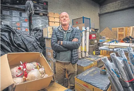  ?? Picture: Kim Cessford. ?? Explosives expert John Kettles prepares for a busy fireworks season at Blast Design base.