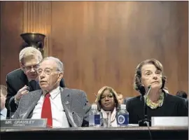  ?? Alex Wong Getty Images ?? JUDICIARY COMMITTEE Chairman Charles E. Grassley (R-Iowa) wants to hold a vote on the nomination Thursday; Sen. Dianne Feinstein (D-Calif.) doesn’t.