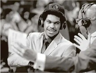  ?? Frank Franklin II / Associated Press ?? After one season with the Longhorns, center Jarrett Allen was selected with the 22nd pick by the Brooklyn Nets, who finished with the worst record in the league last season (20-62).