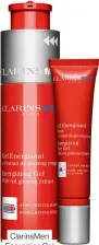  ??  ?? ClarinsMen Energizing Gel and Energizing Eye Gel