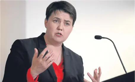  ?? Picture: PA. ?? Ruth Davidson speaking at the Institute for Public Policy Research.