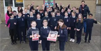  ??  ?? Fifth Class Pupils from Ardfert NS who were presented with National School Award for their production and design at the Fresh Film Festival.