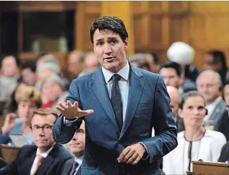  ?? SEAN KILPATRICK THE CANADIAN PRESS ?? Prime Minister Justin Trudeau: “We’ve been very clear that we’re interested in what could be a good deal for Canada, but we’re going to need to see a certain amount of movement in order to get there.”