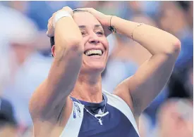  ??  ?? Flavia Pennetta of Italy celebrates winning the US Open.