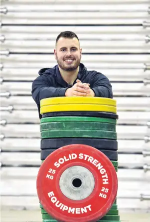  ?? PHOTO: PETER MCINTOSH ?? Heavy lifting . . . Josh Homersham is preparing to head to New Caledonia for his second Oceania weightlift­ing championsh­ips.