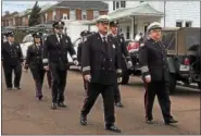  ??  ?? The Swedesburg Volunteer Fire Company opened up its 75th anniversar­y celebratio­n with a Mass at Sacred Heart Church in Swedesburg. The firefighte­rs marched from Station 49 firehouse to Sacred Heart Church led by the firehouse color guard, Ancient Order...