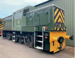  ?? Andy Coward ?? A more detailed feature on the Heritage Shunters Trust and its extensive collection of locomotive­s will be featured in a future issue of Railways Illustrate­d.
Class 14, D9525, stands outside the Heritage Shunters Trust exhibition shed at Rowsley South on July 25, 2021. The locomotive has been offered for sale by the HST. It is complete but in need of an engine repair.