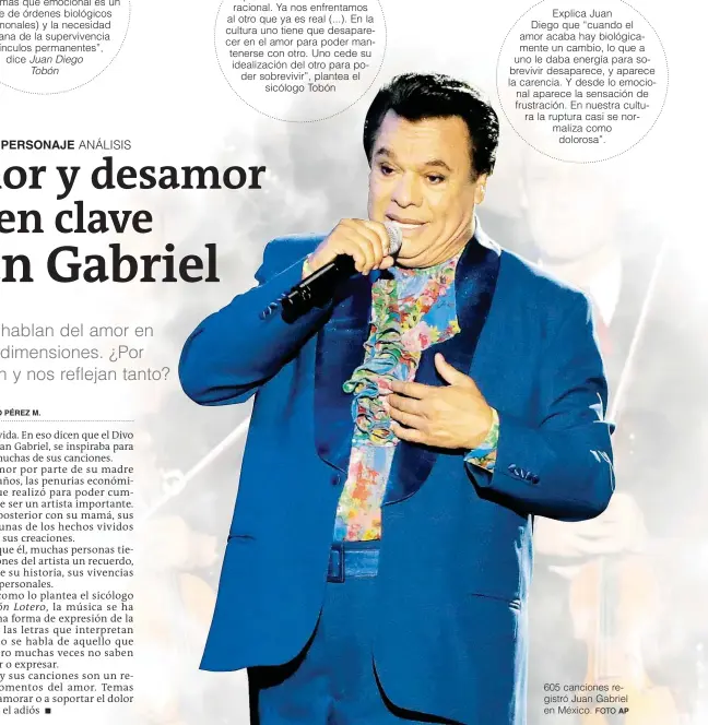  ??  ?? 605 canciones registró Juan Gabriel en México. FOTO AP