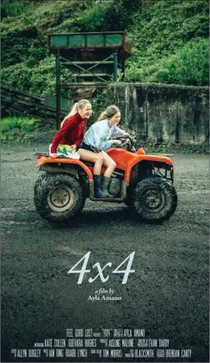  ??  ?? Kate Cullen and Guevara Hughes on the official poster for the short film ‘4x4’.